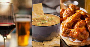 Happy Hour, Beer, Wings, and Chips